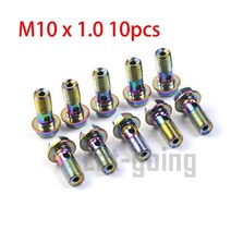 할리 호환오토바이 브레이크 호스 볼트 손톱 M10 밴조 스크류 캘리퍼스 마스터 실린더 유압 클러치 혼다 야, 02 Color M10x 1.0 10pcs