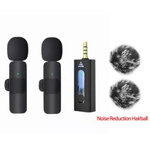 무선 라발리에 라펠 마이크 3.5mm 전 방향 콘덴서 카메라 스피커 스마트폰용 유튜브용 녹음, CHINA_k35 2 Hairball, 12 DUAL Hairball