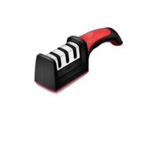 리빙쥬아 가정용 휴대용 칼갈이 레드블랙3단 1p, 레드블랙