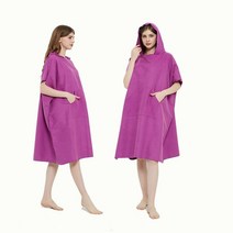 서핑 비치 판초 잠수복 기저귀 갈이용 타월 목욕 가운 후드 포함 수영 목욕용 성인 남성 여성 테리 천 아님(블랙)151994, Purple With Pocket