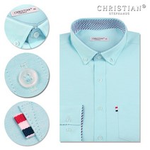 크리스챤 남자 폴리혼방 무지 긴소매 정장셔츠 CR106 (mint)