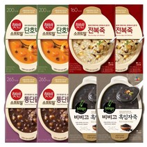 CJ 비비고 죽 용기 B세트 280g x 8개(통단팥죽 단호박죽 흑임자죽 전복죽 각 2개씩), 1세트