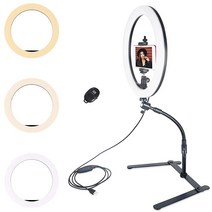 YMCRLUX 30.5cm(12인치) 조도 조절 가능한 LED 링 라이트 헤드샷 유튜브 비디오 웹캠 스트리밍 사진 셀카 블로그 메이크업용