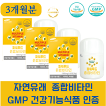 자연유래 종합비타민 GMP인증 브로콜리새싹추출 기분전환 건강기능식품 하루2알 90일분, 2box 120정 하루2알 60일분
