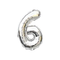숫자풍선 소 실버 6 생신 장식 기념일 파자마파티 소품 크리스마스 환갑