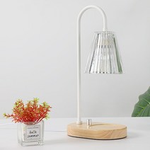 솔리드 우드 캔들 따뜻한 램프 양키캔들워머 테이블 무드등, Glass B_UK-Plug
