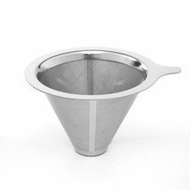 드립커피 초미세 스텐 필터 12x9cm 단일컬러 여과지 커피 필터지 필요없는 드리퍼, 1개