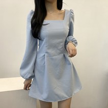 VANANA2 국내생산 러블리 여성 스퀘어넥 플레어 원피스