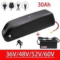 전기 자전거용 리튬 배터리 36v 48v 52v 60v 30ah 18650 배터리 모터, 52v30ah 하이롱 1