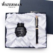 워터맨 만년필 뉴헤미스피어 락카블랙 GT/CT&병잉크 기프트 세트, 단품, 색상:골드트림 (GT)