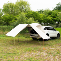 다잡 우레탄창 포함 차박텐트 도킹텐트 꼬리 카 차량용 텐트 쉘터 스텔스 카크닉, 크림베이지, M, 02.폴대형