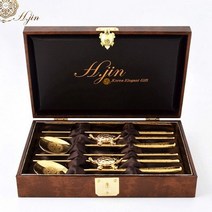 H.jin 장생 진공 골드티타늄 수저세트 2인 (A스타일)