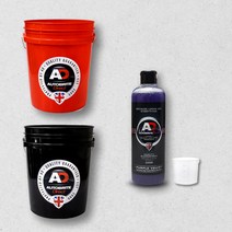 AD 오토브라이트다이렉트 세차 버킷 18L 워시 바스켓 바구니 양동이 세차통 계량컵, 옵션02 AD 세차버킷 샴푸세트, 블랙, 20L