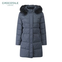 [크로커다일레이디]CLAWDW105_폭스퍼 탈부착 중기장 후드 패딩 덕 다운