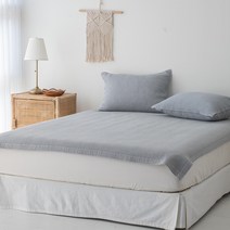 소르잠 목화솜 60수 순면 누빔 피그먼트 침대패드 겸 이불, 그레이