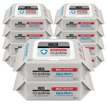 리꼬 손 소독 티슈 캡형 50매 10팩, 상세페이지 참조, 상세페이지 참조