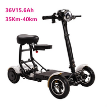 접이식 전동 스쿠터 장애인용 4륜 2인승 이동성 전기 리튬 미니 스마트 키즈 전기 성인용, 36v15.6ah 화이트
