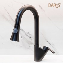 다로스 주방 원홀 싱크대 수전 거위목 블랙 니켈, DA-8100 블랙 브러쉬, 1개
