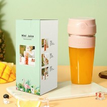 두유제조기 죽제조기 이유식마스터 USB 충전식 블렌더 300ml 과즙 짜는기구 두유 컵, 분홍색