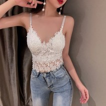 빨강몽키 rm9304 여름 여자 자수 나시 백 레이스 이너웨어 캐미솔 탑 블라우스 여성