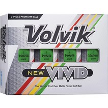 Volvik 비비드 골프공 매트 레드 12개 475284, Green