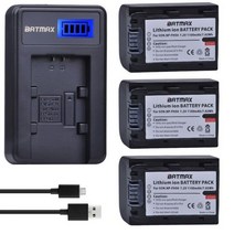 Batmax NP-FH50 교체 배터리 LCD USB 충전기 소니 FH70 FH100 A230 A330 A290 A380 A390 HDR-TG1E TG3 TG5 TG7 DSC-HX, 03 3 battery 1 charger