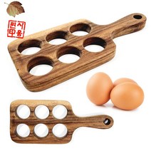 Teak 우드 에그홀더 6구 (달걀보관 달걀받침 계란통 계란수납 플레이팅), 품번0458