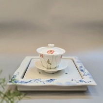 백자 양귀비 개완 고급 개완 개합 150ml, 1개