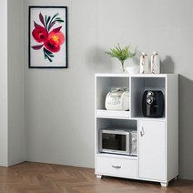 Sunshine 렌지서랍장 주방수납함 보관함 정리장 렌지대 슬라이딩 800, 그레이화이트