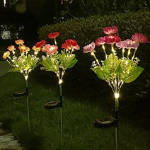 진성 태양광 LED꽃 설연화 복수초 태양열꽃 조화 정원등 잔디등, 설연화-핑크