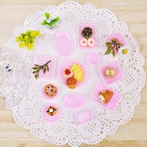 파스텔크래프트 미니어처 그릇*5호*핑크 그릇&접시 12종 *I-05-206