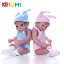 [브리튼] 패션 미니 27cm 아기 장난감 전체 실리콘 애착인형 리본돌, [01] 11 inch about 27cm, [03] Twins
