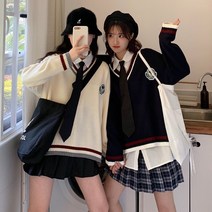 루나 여학생 귀여운 데일리 고등학생 티셔츠 10대 스쿨룩 가디건 니트 스웨터