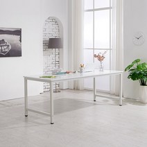 모던디자인 다용도 대형 6인 식탁테이블 40평 식탁용, 화이트화이트