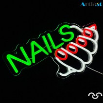 LED 네온 싸인 네일샵 뷰티샵 오픈 사인 개업선물 조명 간판, Nails