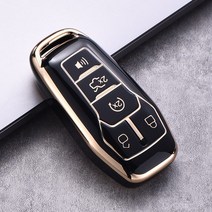 포드 퓨전 Mondeo 머스탱 F-150 익스플로러 Edge 2015 자동차 액세서리 용 소프트 Tpu 키 케이스 Fob 커버, 01 Black