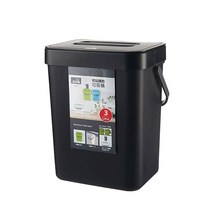 아크로 싱크대 휴지통 걸이형 음식물 쓰레기통 주방 음쓰통 3L, 블랙 3L