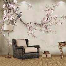 벽지 스타일 꽃 새 벽화 3D 아트 핑크 거실 TV 소파 서재 홈 데코, [05] Imitation Leather