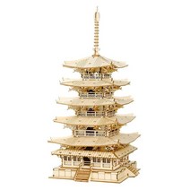 3D 입체퍼즐 puzzle 나무 조립 만들기 층 탑 나무 퍼즐 게임 조립 생성자 장난감, 오층탑