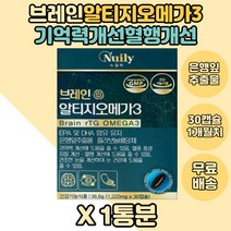 두뇌 징코 rTG오메가3 기억력영양제 혈행개선 은행잎 1통 뇌건강영양제 대두레시틴 뇌 밀납 브레인 은행잎추출물 뇌영양제 50대 기억력 명절 선물 추석 플라보놀배당체 EPA DHA, 1개