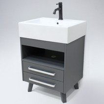핸디 서랍형 원목 하부장세면대(그레이), 1개