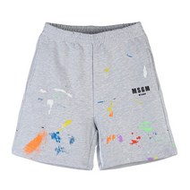 MSGM [라벨루쏘] [MSGM 키즈] MS028886 107 (8-10) 페인트 로고 키즈 버뮤다 팬츠