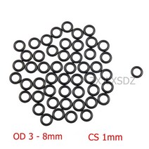 NBR 고무 O링 오링 씰 가스켓 CS 1mm x OD 3 3.2 3.5 3.7 3.8 4 4.2 4.5 4.6 5 5.5 6 6.5 7 100 7.5 8mm 7., 11 OD 6mm x 1mm