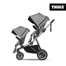 툴레 슬리크 쌍둥이 디럭스 유모차+레인커버풋머프신생아패드기저귀가방 증정, 본품+시블링/멜란지그레이