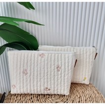 바로20 자수누빔사각파우치, 앵두