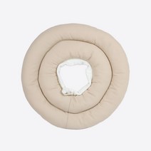 키트니 강아지 고양이 쿠션 원형 넥카라 베이지 M