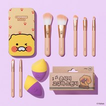 [공식몰]플라리아 춘식이 7종 메이크업 브러쉬&스펀지(2개입) 세트, 춘식이 브러쉬 7종 + 스펀지