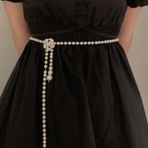 DFMEI 진주신상품허리밴드여상하셔츠풀업장식원피스끈인스벨트한복허리장식여름