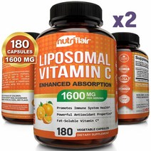 NutriFlair 리포조말 비타민C 고흡수 고효율 180정 x2팩 Liposomal Vitamin C 1600mg, Liposomal VitaminC 180정 x2팩