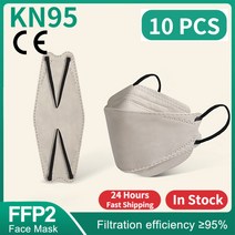 Ffp2 마스크 kn95 얼굴 mascarillas certificadas ffp2 승인 외과 reutilizable 성인 fpp2 homologadas, 22 Khaki 10pcs